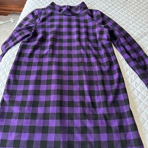 REALLY CUTE TALBOTS Purple and Black Checkered Ponte Dress XL